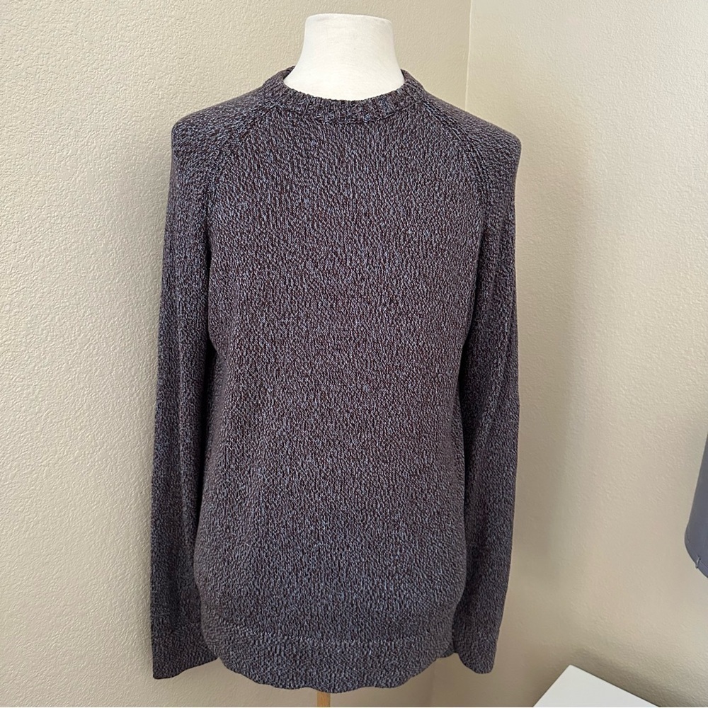 J. Crew Men’s Crewneck Knit Blue Brown Long Sleeve Sweater Size L